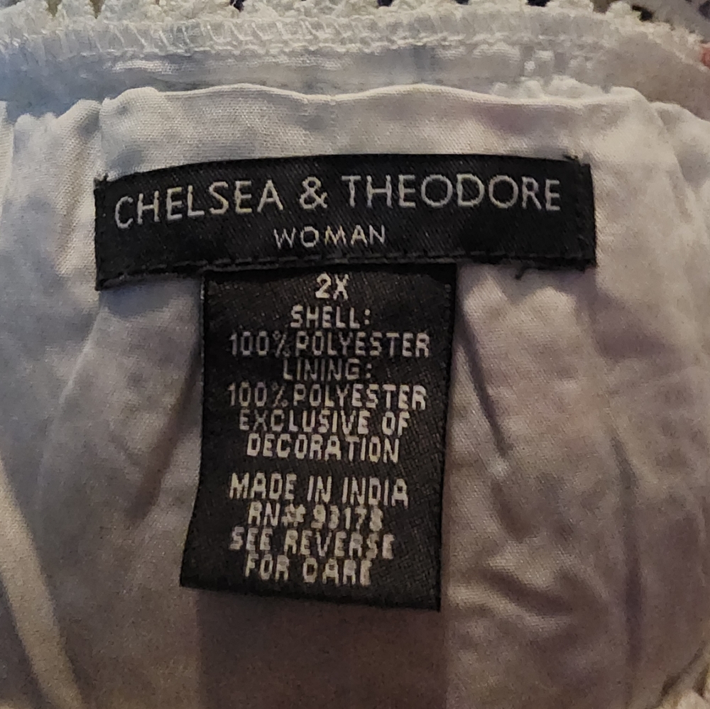 NWT Chelsea & Theodore Floral Boho Blouse Size 2X-Large - Picture 3 of 3